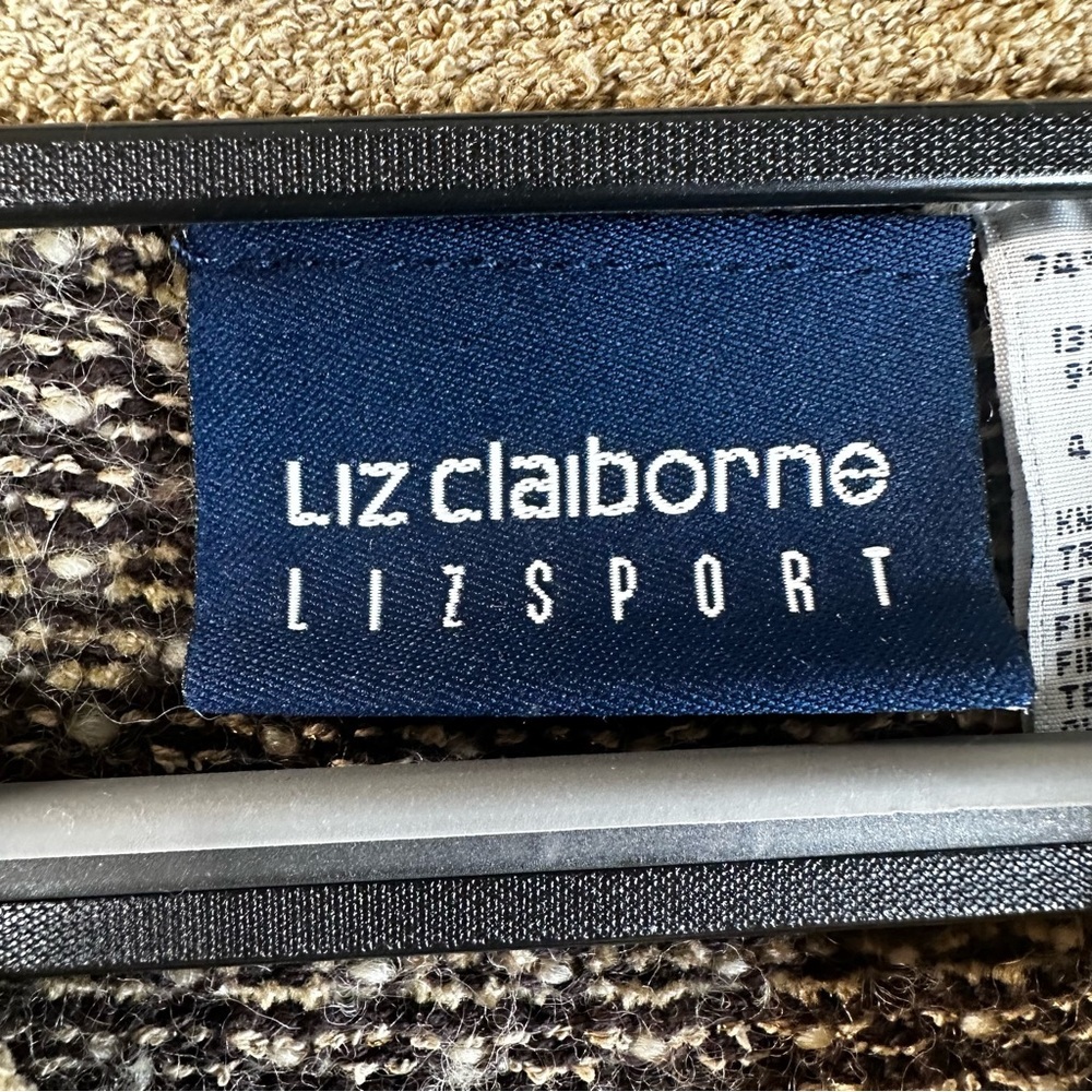 Liz Claiborne Lizsport Chunky Knit V-Neck Sweater Earth Tones Vintage Small S - Picture 4 of 11